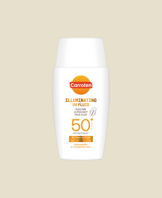 Protector solar rostro fluido Iluminador SPF50+