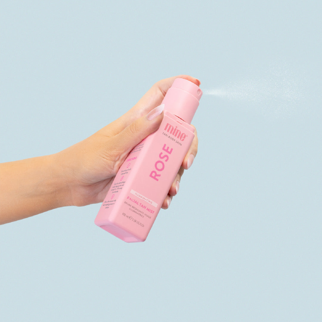 Bruma Facial Autobronceante Rose - Agua de Rosas 100 ML MineTan