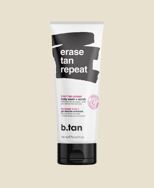 Erase,Tan, Repeat |  Borrador de autobronceante + exfoliante