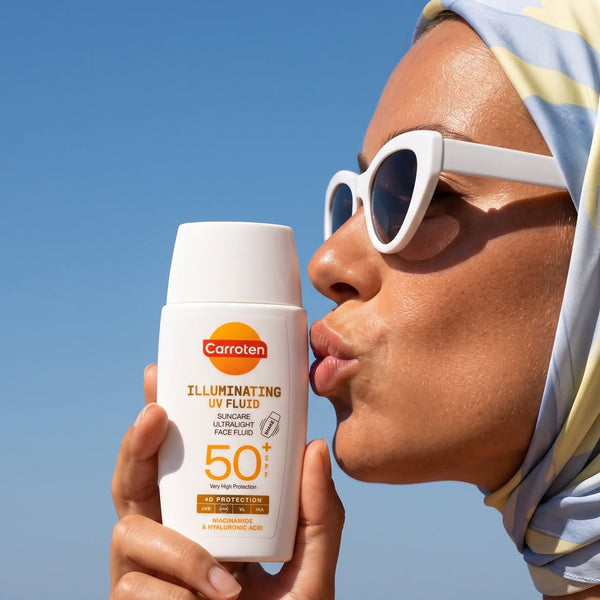 Protector Solar Facial Fluido Iluminador SPF50+ - Carroten