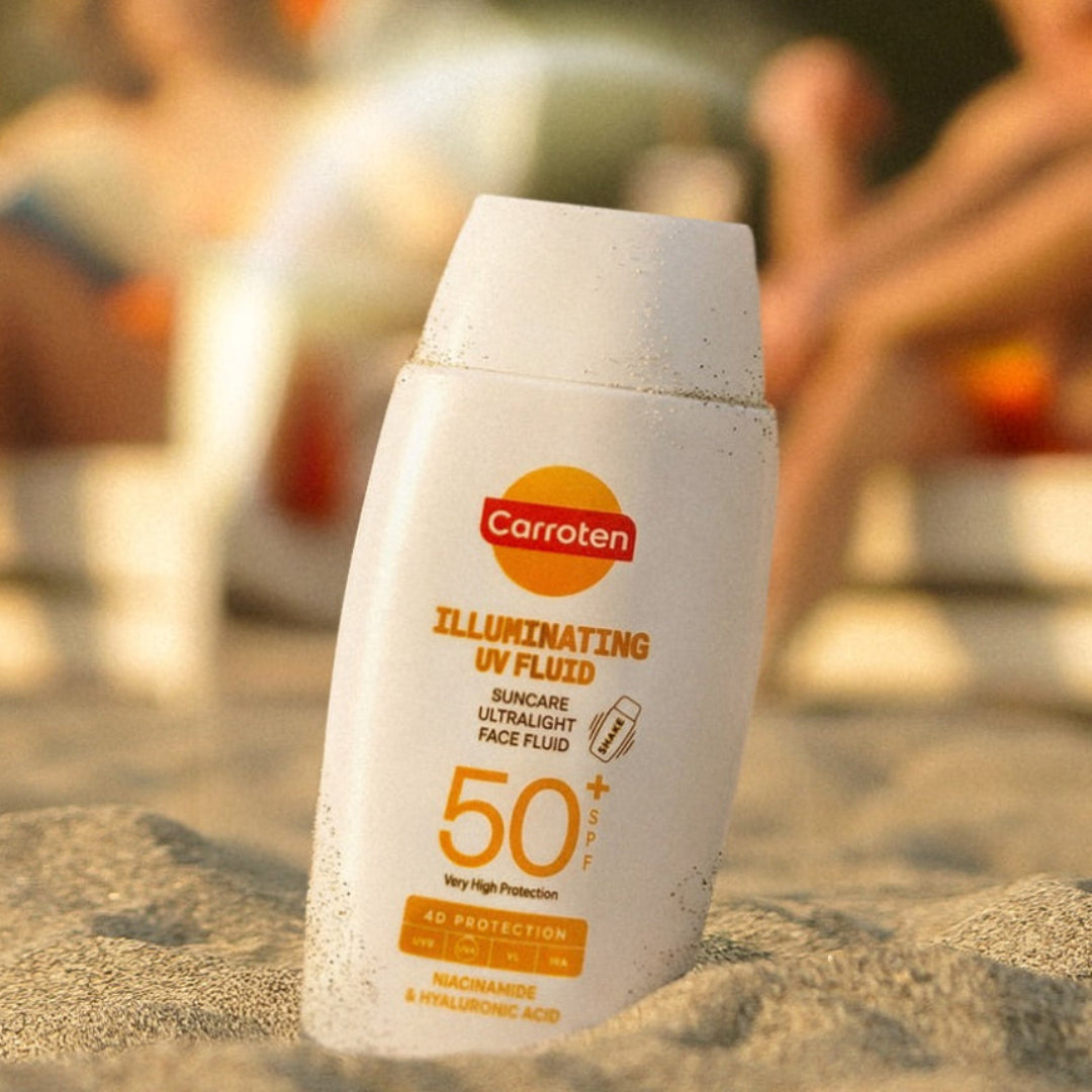 Protector Solar Facial Fluido Iluminador SPF50+ - Carroten
