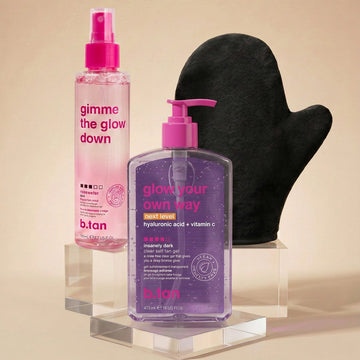 Set Glow Completo Next Level: Gel, Mist y Guante B.TAN