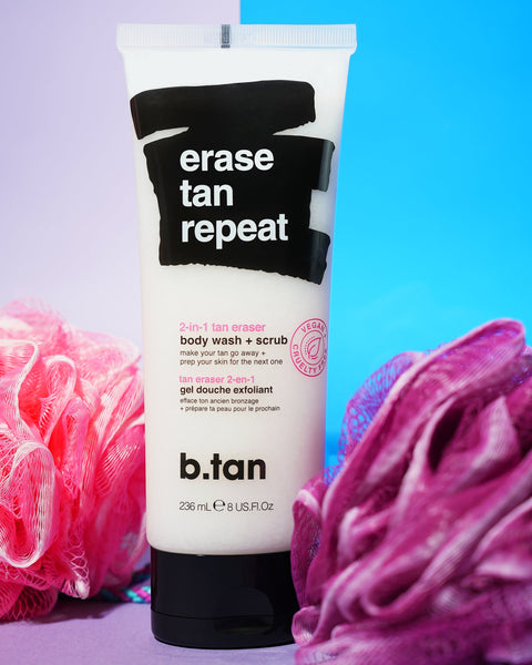 Erase, Tan, Repeat |  Borrador de autobronceante + exfoliante 236 ML B.TAN